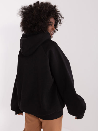 Czarna dresowa bluza oversize z kapturem