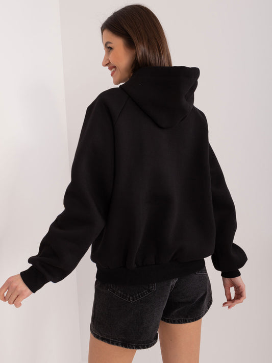 Czarna dresowa bluza oversize z kapturem