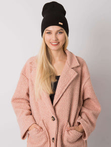 RUE PARIS Czarna czapka beanie z dzianiny