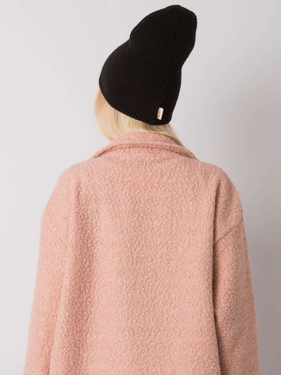 RUE PARIS Czarna czapka beanie z dzianiny