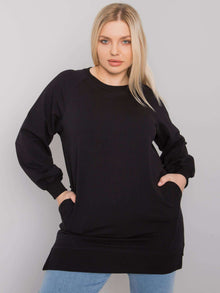 Czarna bawełniana bluza damska plus size
