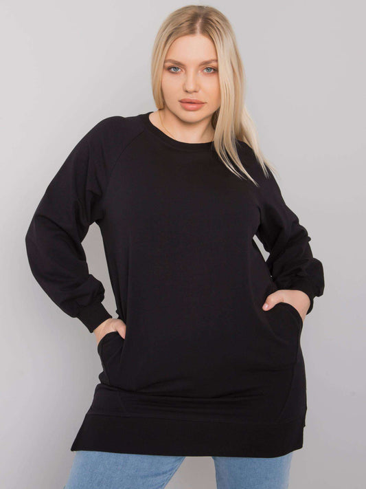 Czarna bawełniana bluza damska plus size
