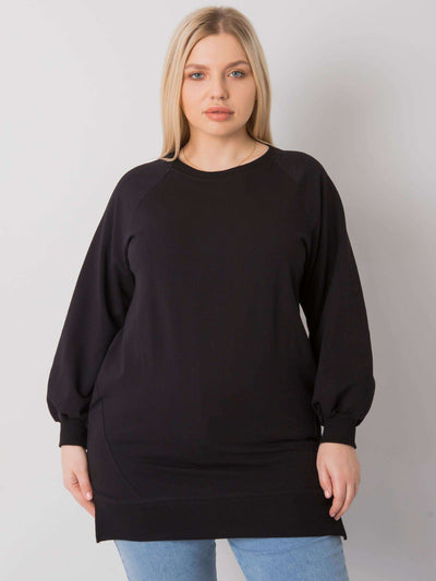 Czarna bawełniana bluza damska plus size