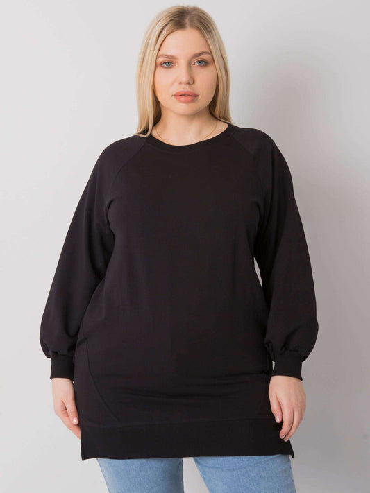 Czarna bawełniana bluza damska plus size