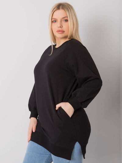 Czarna bawełniana bluza damska plus size