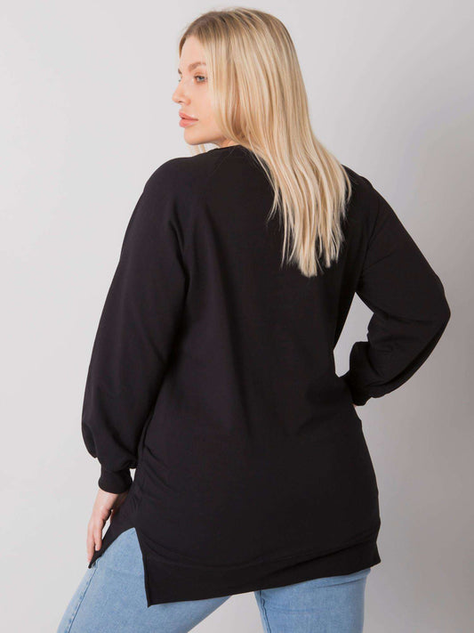 Czarna bawełniana bluza damska plus size