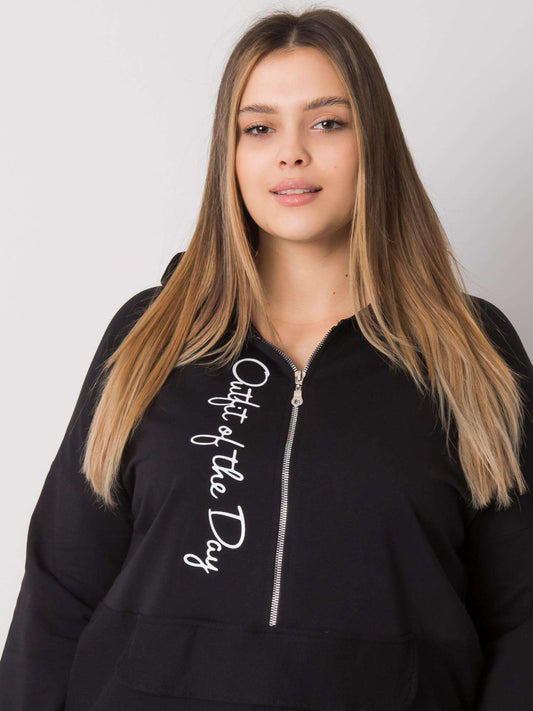 Czarna bluza plus size z kapturem