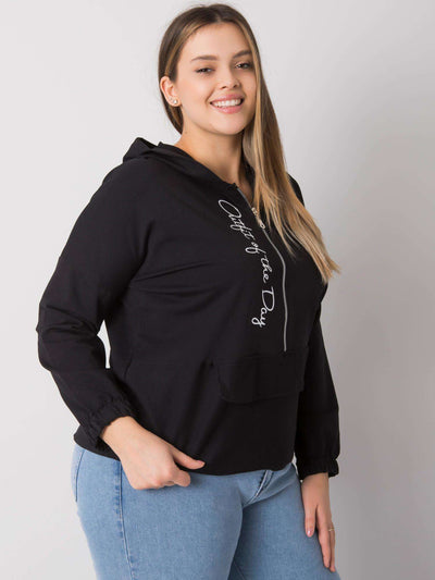 Czarna bluza plus size z kapturem