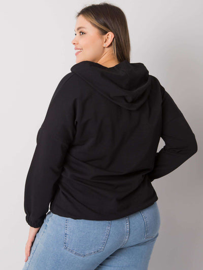 Czarna bluza plus size z kapturem