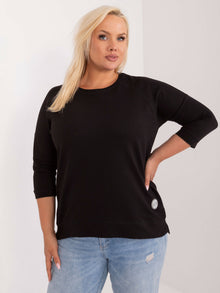 Czarna bawełniana bluzka plus size na co dzień