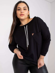 Czarna krótka damska dresowa bluza plus size