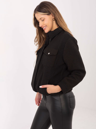 RUE PARIS Czarna damska kurtka pikowana