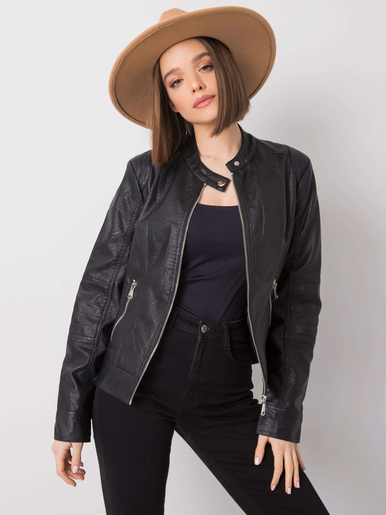 Czarna kurtka biker