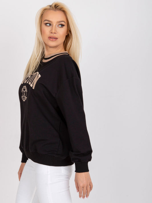 Czarna damska bluza dresowa z napisem