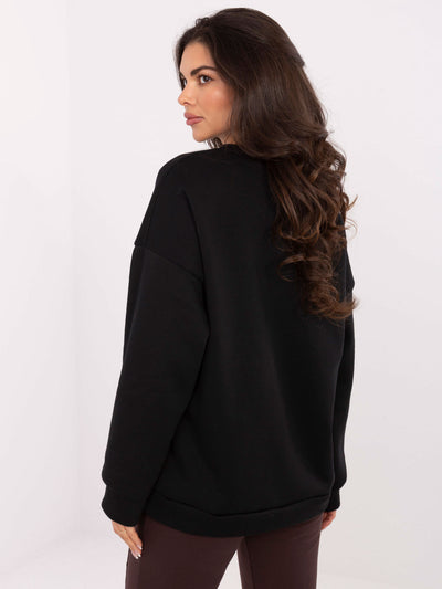 Czarna dresowa bluza z nadrukiem