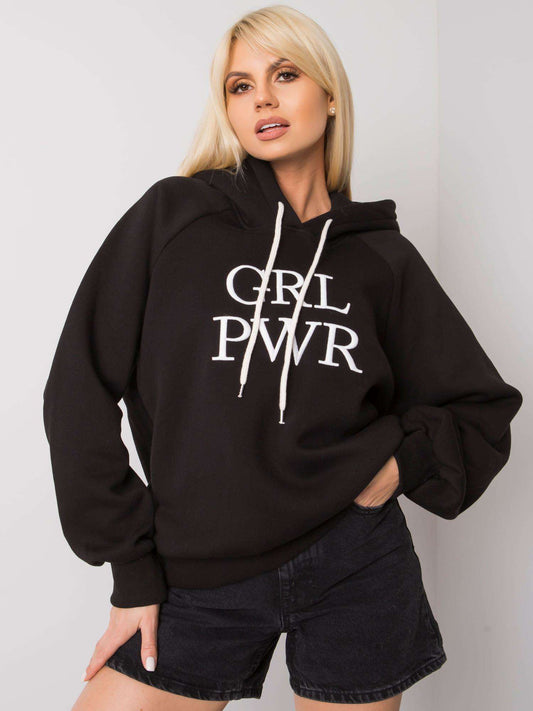 Czarna ocieplana bluza dresowa oversize