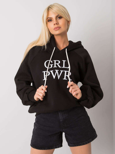 Czarna ocieplana bluza dresowa oversize