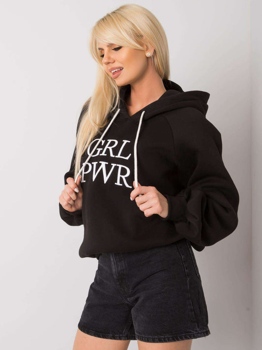 Czarna ocieplana bluza dresowa oversize