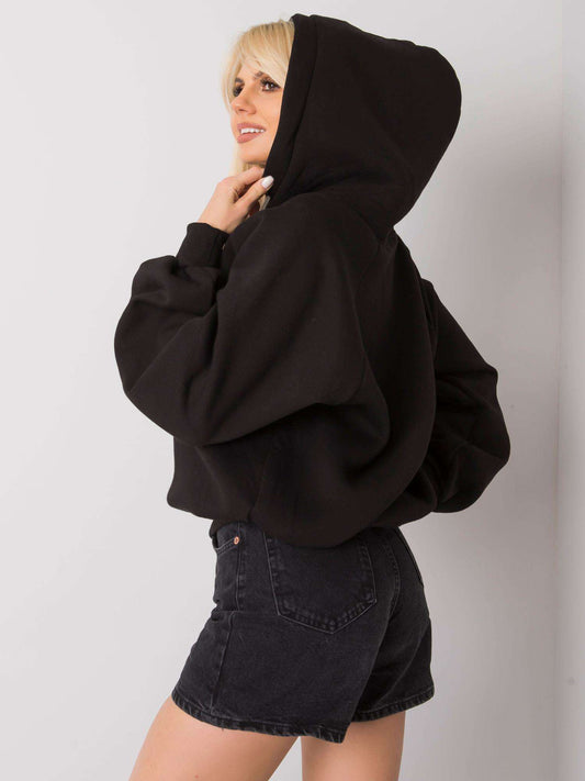 Czarna ocieplana bluza dresowa oversize