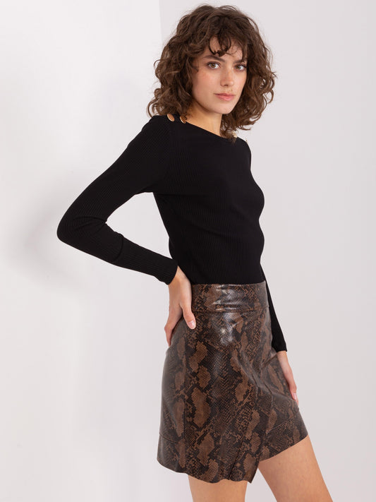 Czarna bluzka basic w prążek BASIC FEEL GOOD