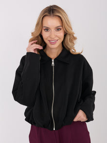 Czarna rozpinana bluza baloon z suwakiem