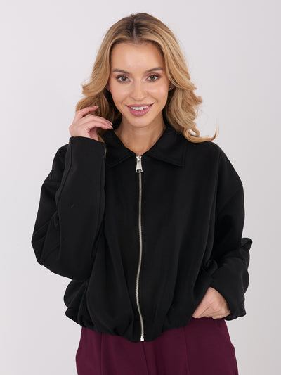 Czarna rozpinana bluza baloon z suwakiem