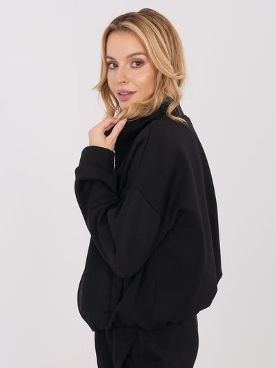 Czarna rozpinana bluza baloon z kieszeniami