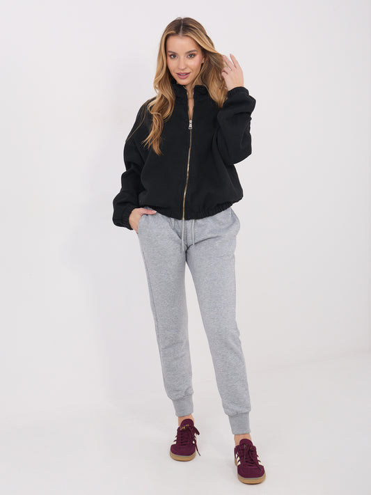 Czarna rozpinana bluza basic o kroju oversize