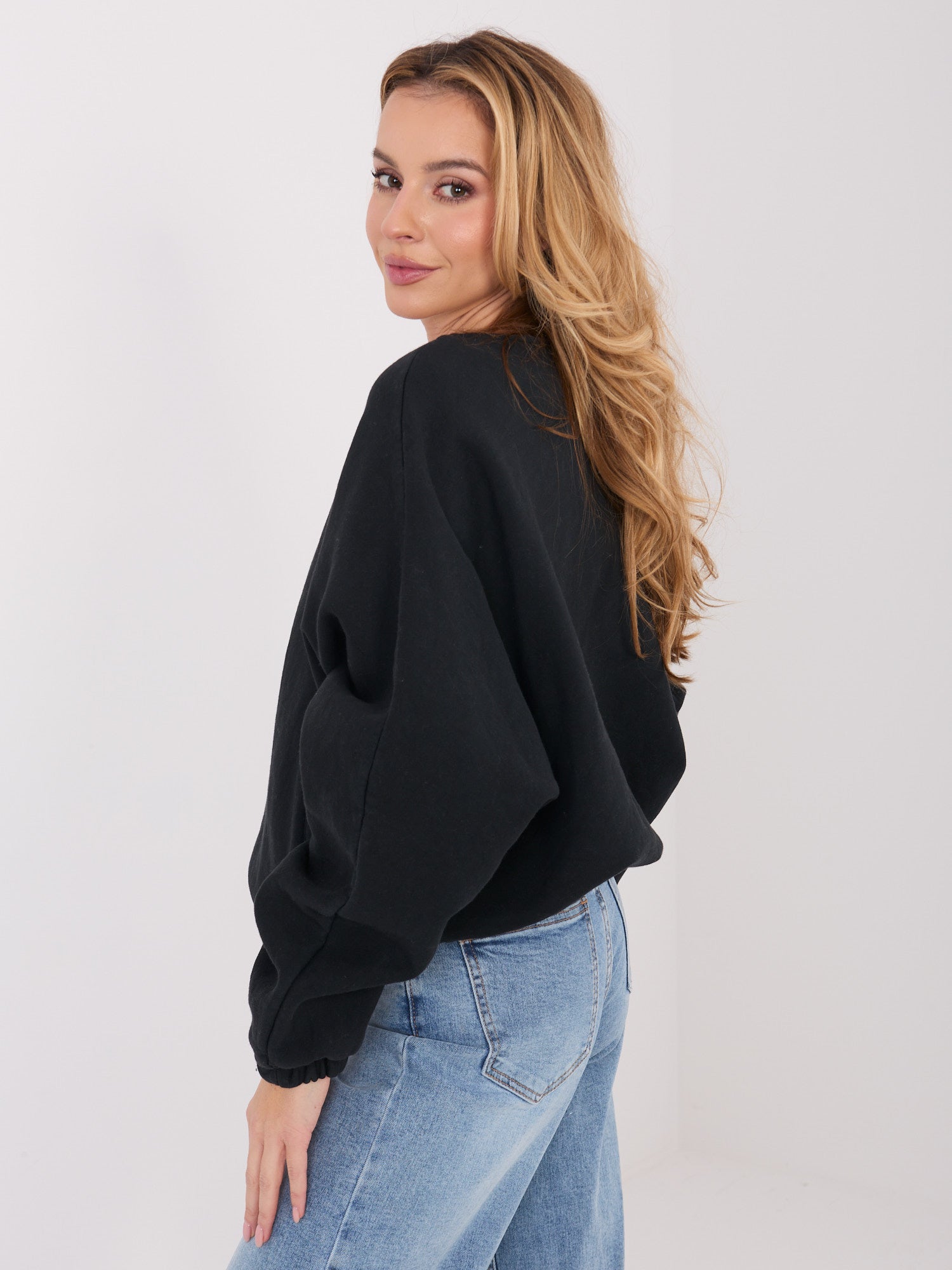 Czarna rozpinana bluza oversize z bawełny