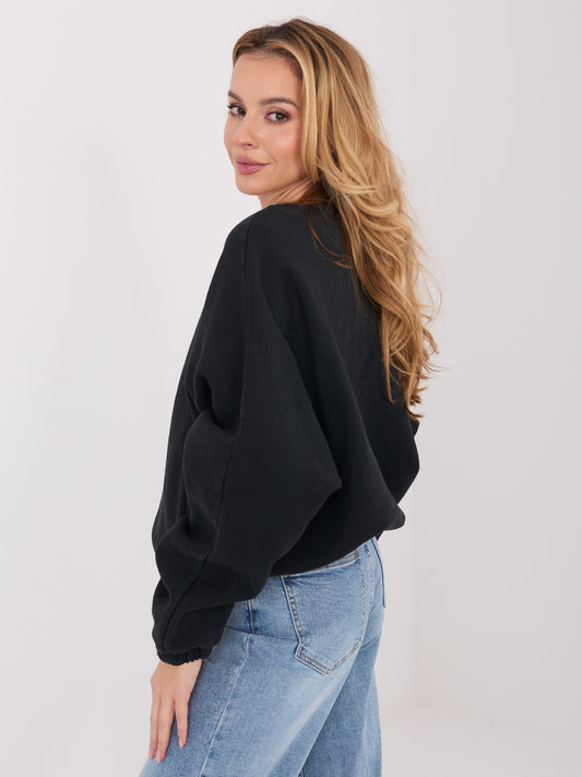 Czarna rozpinana bluza oversize z bawełny