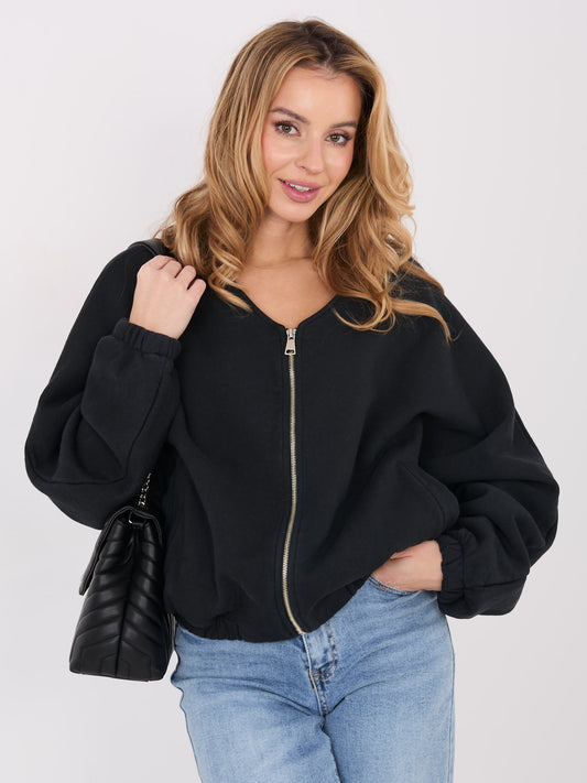 Czarna rozpinana bluza oversize z bawełny