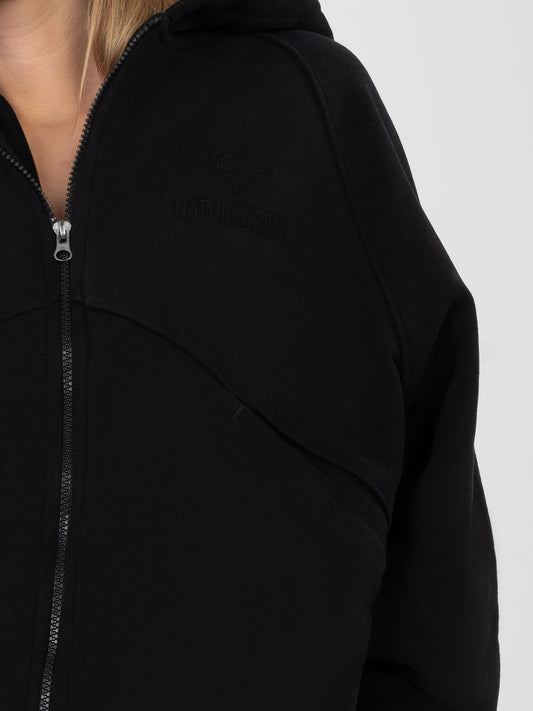 NATURAL SIDE Czarna bluza z haftowanym napisem
