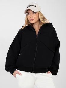 NATURAL SIDE Czarna bluza z haftowanym napisem