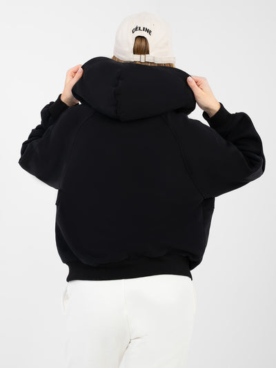 NATURAL SIDE Czarna bluza z haftowanym napisem