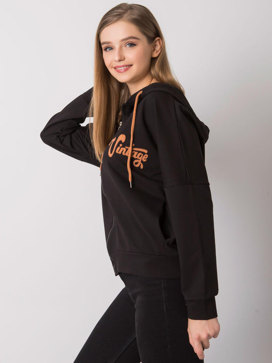Czarna bluza rozpinana z kapturem