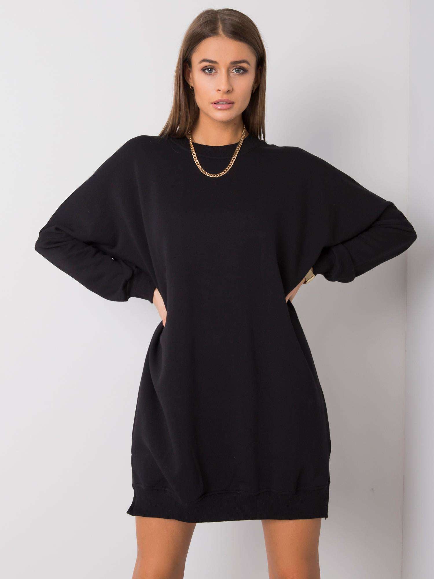 Czarna sukienka dresowa oversize