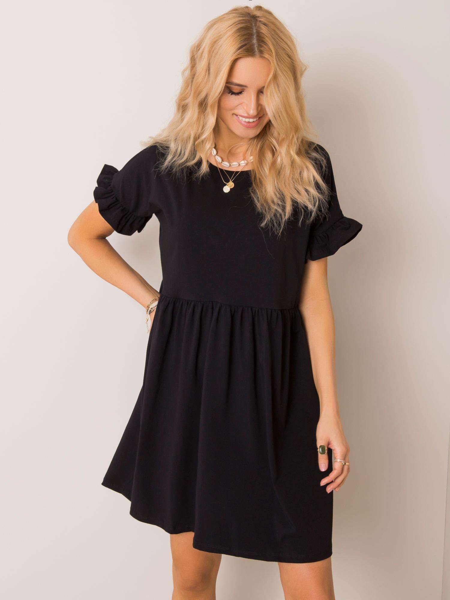 RUE PARIS Czarna sukienka oversize