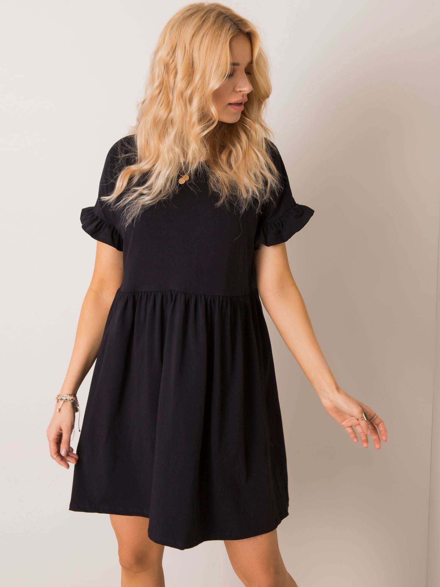 RUE PARIS Czarna sukienka oversize