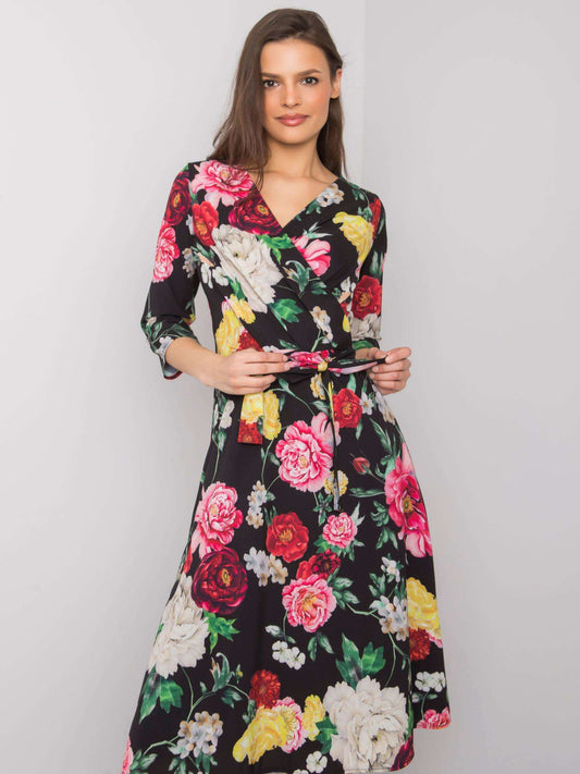 Czarna kwiatowa sukienka