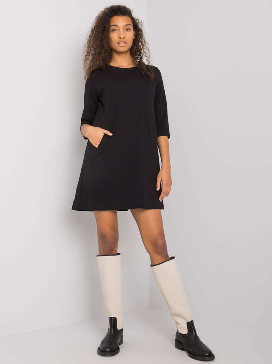 RUE PARIS Czarna sukienka casualowa
