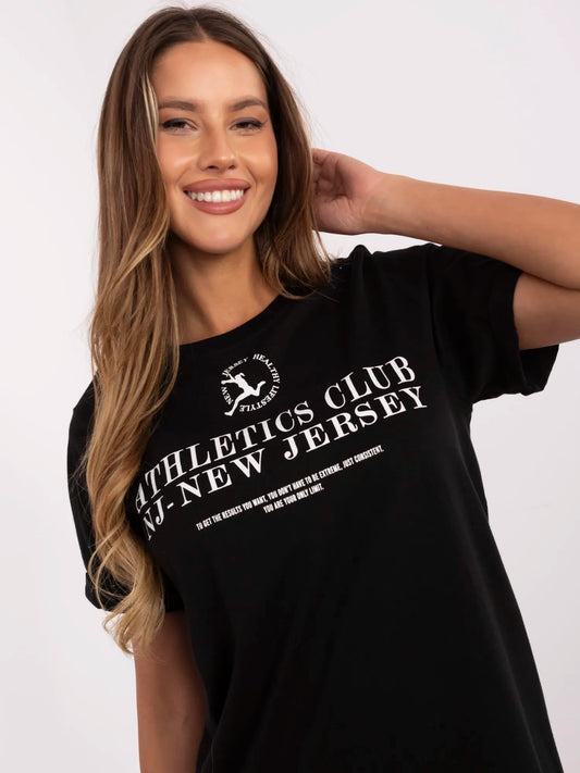 SUBLEVEL Czarna krótka sukienka t-shirtowa