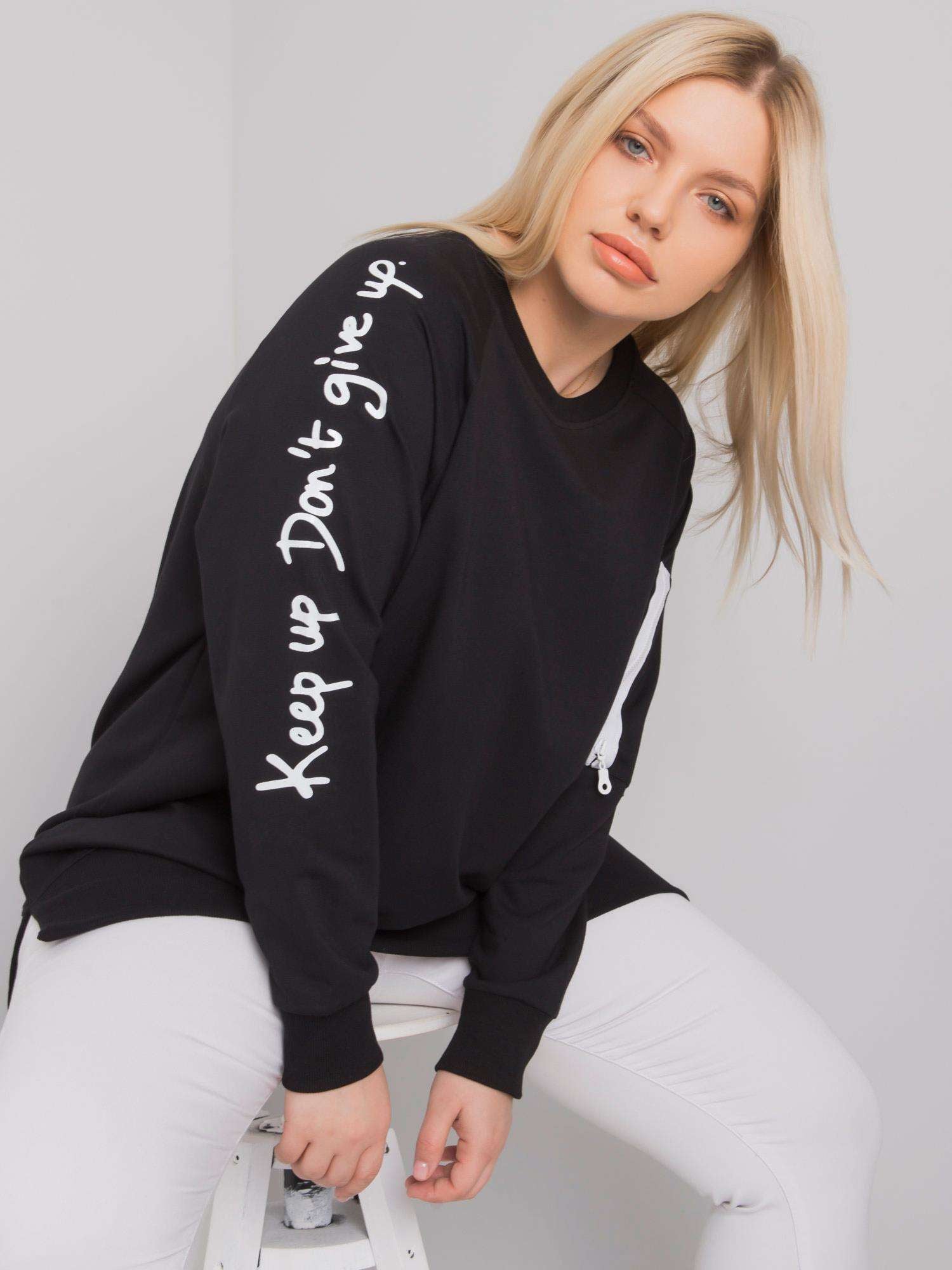 Czarna damska tunika plus size