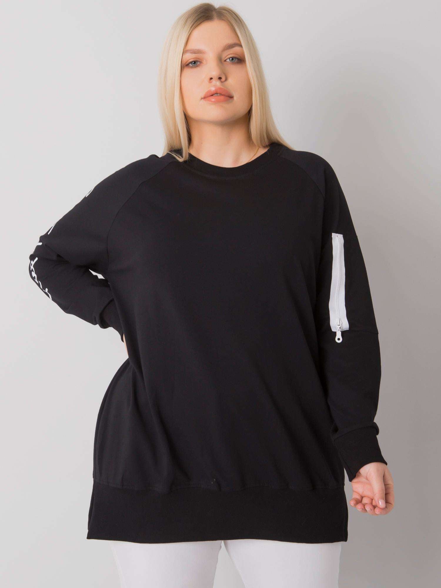 Czarna damska tunika plus size