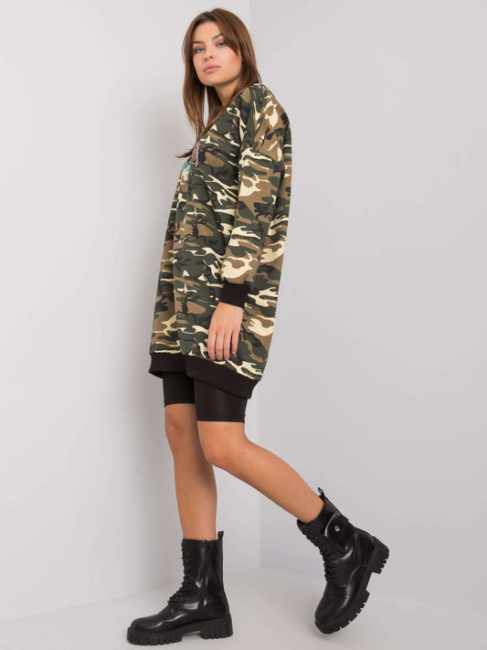 Czarna tunika w militarne wzory