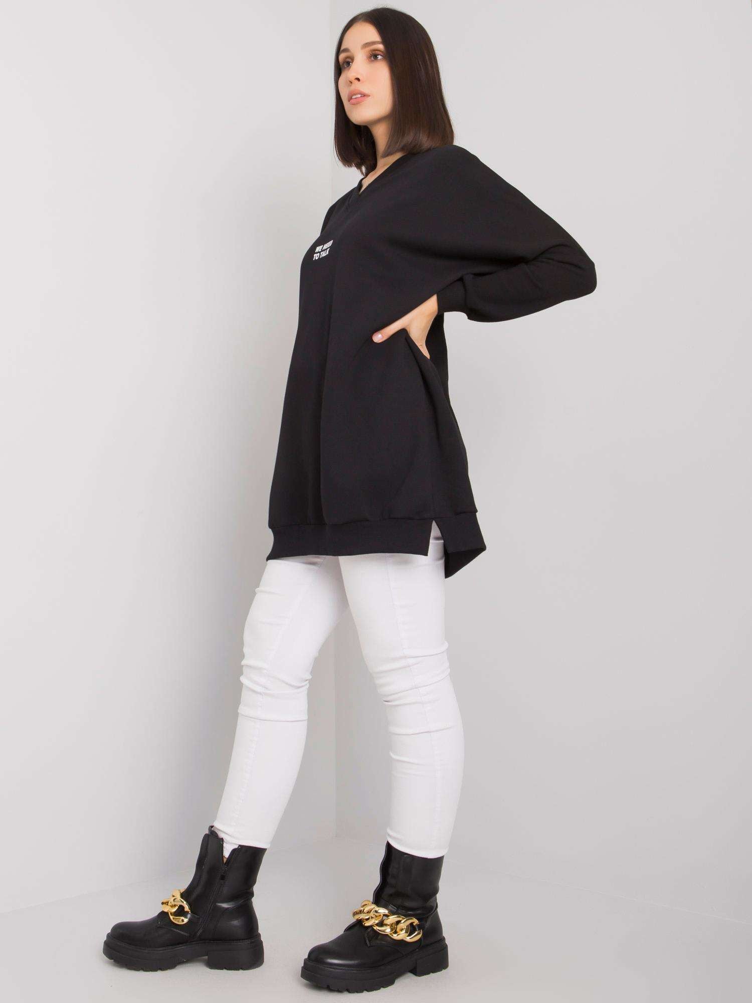 Czarna tunika plus size z bawełny