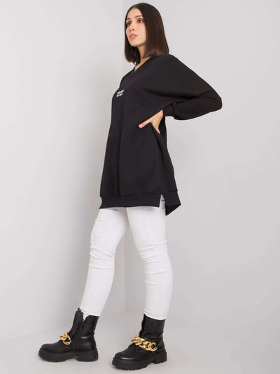 Czarna tunika plus size z bawełny