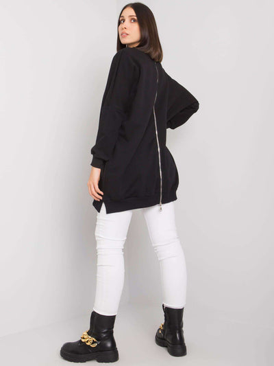 Czarna tunika plus size z bawełny