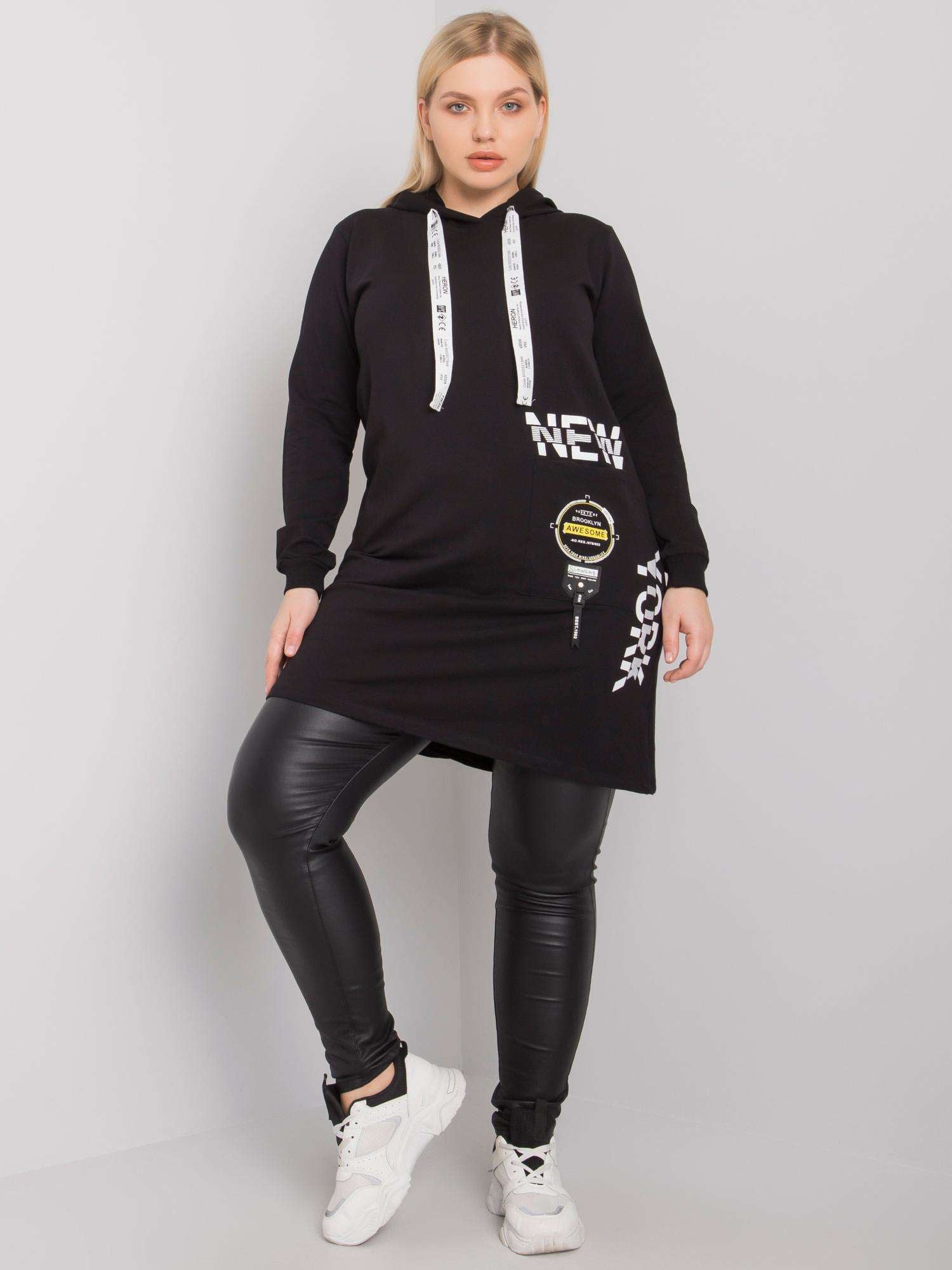 Czarna bawełniana tunika plus size