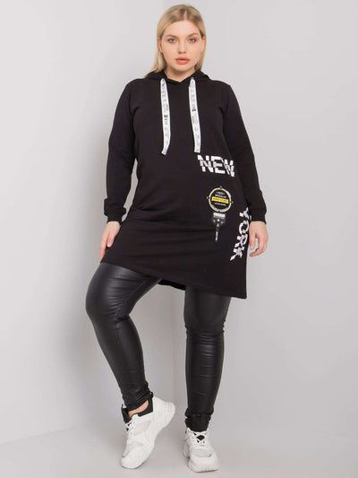 Czarna bawełniana tunika plus size