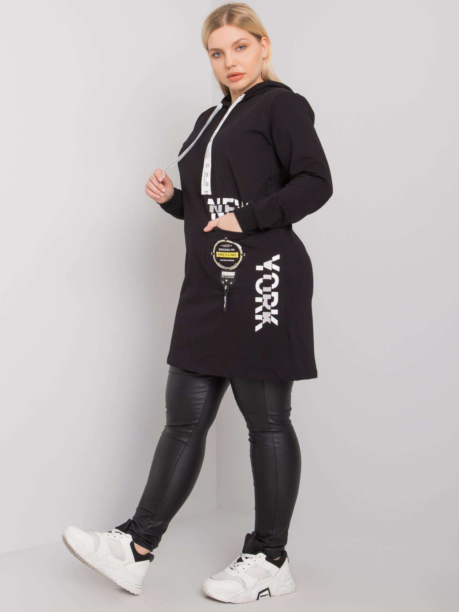 Czarna bawełniana tunika plus size